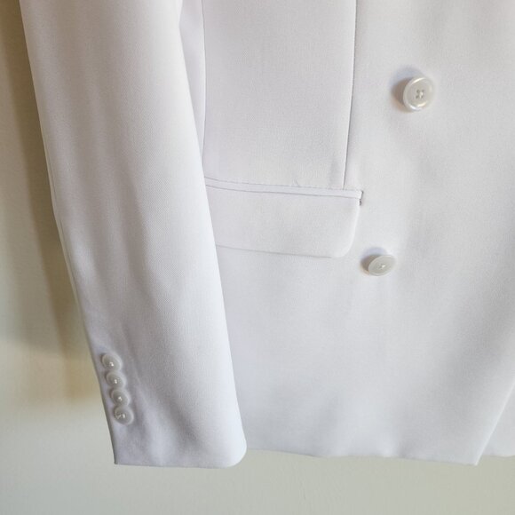 34R White Double Breasted Suit Jacket New Mens Jos A Bank Polyester Peak Lapel - Picture 9 of 17